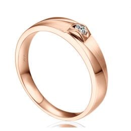 Fede Nuziale Giuliana - Anello Donna Oro Rosa Lucido/Spazzol