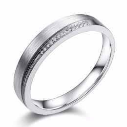 Fede nuziale Donna Una punta d'amore. Oro bianco, diamanti