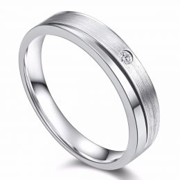 Fede nuziale punta d'amore da Uomo. Oro bianco 