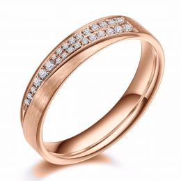 Fede Nuziale Donna Sillage Amoureux - Oro Rosa, Diamanti | G