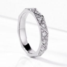 Fede nuziale Triangulaire in Platino PT950 – Quintessence de Luxe