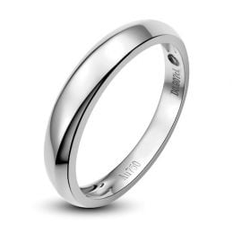 Fede nuziale Uomo. Oro bianco. Diamante 0.007ct