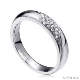 Fede Nuziale da Donna Attorno A Me - Fedina Platino, Diamante