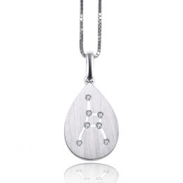 Ciondolo astrologico - Costellazione del cancro - Oro bianco