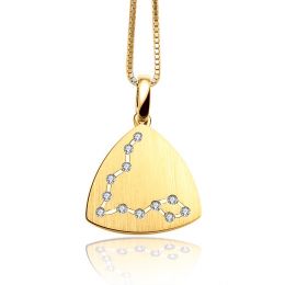 Ciondolo astrologico - Costellazione dei pesci - Oro giallo,