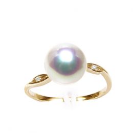 Anello Riko - Oro Giallo, Diamanti e Perla Akoya