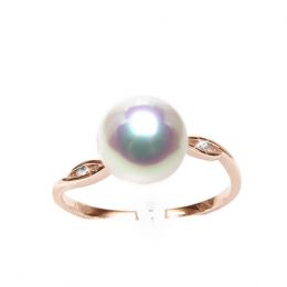 Anello Sakura - Oro Rosa, Diamanti e Perla Akoya