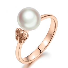 Anello Farfalla - Oro Rosa e Perla Akoya