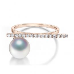 Anello Réflexion - Oro Rosa, Diamanti & Perla Akoya