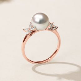 Anello Symphonie Nuptiale - Oro Rosa, Diamanti e Perla Akoya