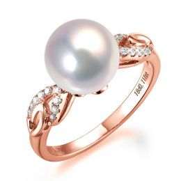 Anello Couple Danseur - Oro Rosa 18kt, Diamanti e Perla d'Ac