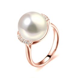 Anello Circulaire - Oro Rosa, Perla d'Acqua Dolce Bianca
