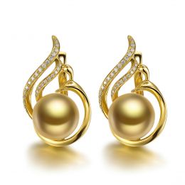 Orecchini Paons - Oro Giallo e Perle dei Mari del Sud Gold