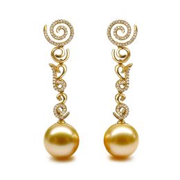 Orecchini Spirales Volutes - Oro Giallo e Perle dei Mari del