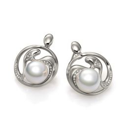 Orecchini Pêcher - Perle d'Australia Bianche e Oro Bianco