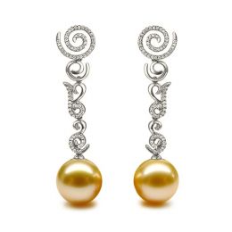 Orecchini Spirales Volutes - Oro Bianco e Perle dei Mari del