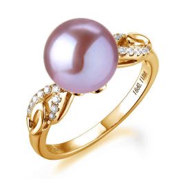 Anello Couple Danseur - Oro Giallo 18kt, Diamanti e Perla d'