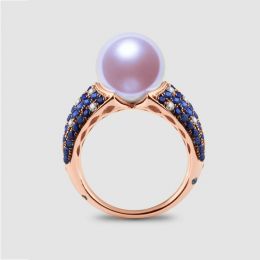 Anello L'Enchanteur - Oro Rosa, Zaffiri, Diamanti & Perla d'