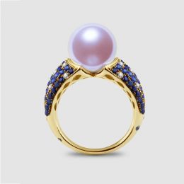 Anello L'Enchanteur - Oro Giallo, Zaffiri, Diamanti & Perla 