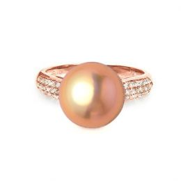 Anello Cyrène - Oro Rosa, Perla d'Acqua Dolce Rosa