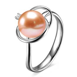 Anello Résurrection - Oro Bianco 18kt, Diamante e Perla d'Ac