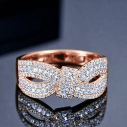 Anello Mandalay I Nodo in Oro Rosa, Diamante