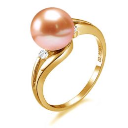 Anello Feuilles de Style - Oro Giallo 18kt e Perla d'Acqua D