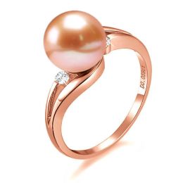 Anello Feuilles de Style - Oro Rosa 18kt e Perla d'Acqua Dol
