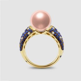 Anello L'Enchanteur - Oro Giallo, Zaffiri, Diamanti & Perla