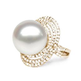 Anello Isabella - Perla dei Mari del Sud Bianca e Oro Giallo