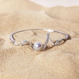 Braccialetto Ondine - Perla Akoya, Oro Bianco, Diamanti