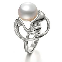 Anello Pêcher - Perla dei Mari del Sud Bianca e Oro Bianco