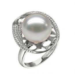 Anello Sarlette - Perla dei Mari del Sud Bianca e Oro Bianco