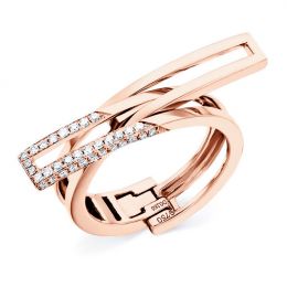 Anello Donna trasformabile in Ciondolo Cuore. Oro rosa e Dia