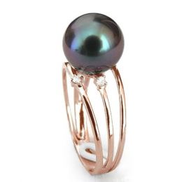 Anello Triplo Castle - Oro Rosa, Diamanti e Perla di Tahiti