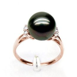 Anello Melo - Oro Rosa, Diamanti e Perla di Tahiti