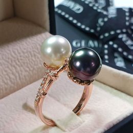 Anello Aléoutiennes - Oro Rosa, Perle Mari del Sud & Tahiti