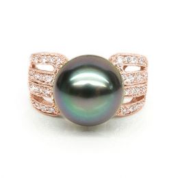 Anello Walker - Oro Rosa, Diamanti e Perla di Tahiti