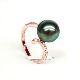 Anello Sous le Vent - Oro Rosa, Diamanti e Perla di Tahiti