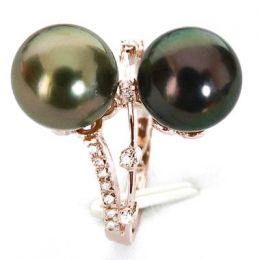 Anello Harbour - Oro Rosa, Diamanti e Perla di Tahiti