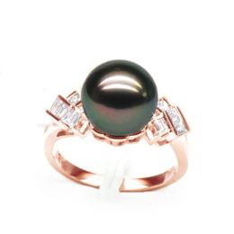 Anello Cedros - Oro Rosa, Diamanti e Perla di Tahiti
