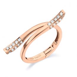 Anello ciondolo cuore d'oro rosa e diamanti | Polichinelle