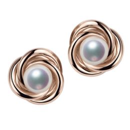 Orecchini Chiyoko -  Perle Akoya Bianche Giappone & Oro Rosa