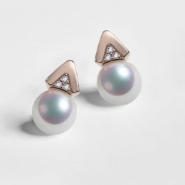 Orecchini Pendenti Tsuguka - Perle Akoya Bianche 8/8.5mm AAA