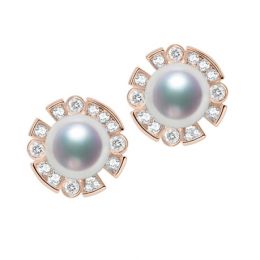 Orecchini Kenshi - Oro Rosa, Diamanti & Perle Akoya