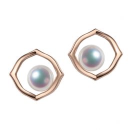 Orecchini A Lobo Coco - Perle Akoya Bianche 6/6.5mm AAA - Fa