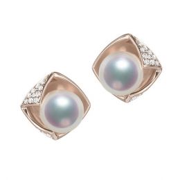 Orecchini Fukiyose - Perle Akoya Bianche & Oro Rosa 18kt