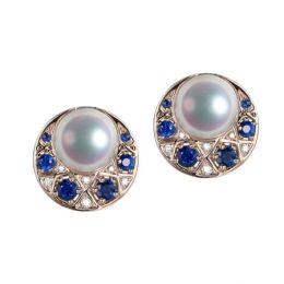 Orecchini Mikadzuki - Perle Akoya Bianche & Oro Rosa 18kt