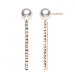 Orecchini Pendenti Rêverie - Oro Rosa, Diamanti & Perle Akoy