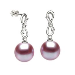 Orecchini Bamboo Oro Bianco 18kt, Perla di Acqua Dolce Lavan